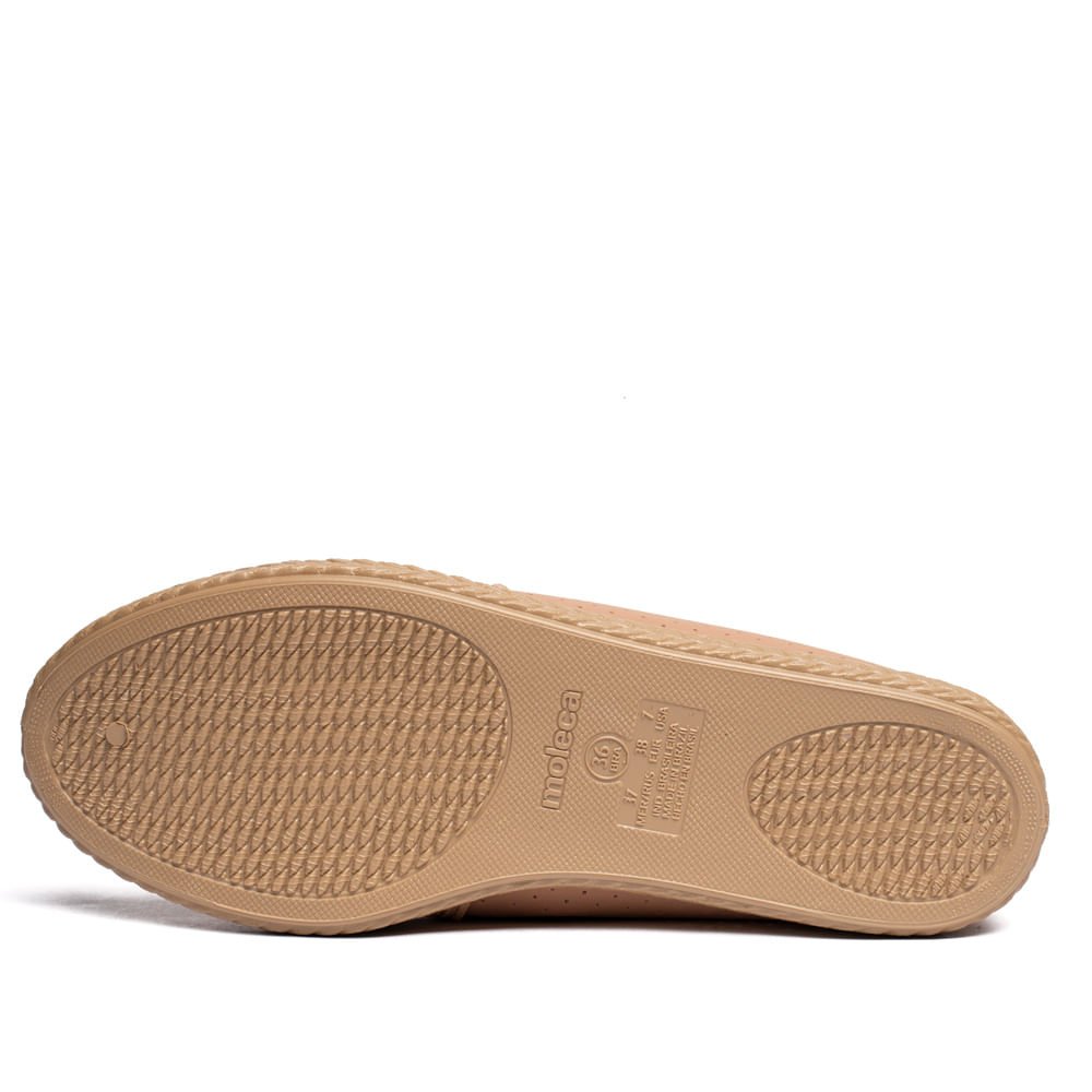 Sapatilha Feminina Moleca Nobuck Perfuros Nude Bege 2