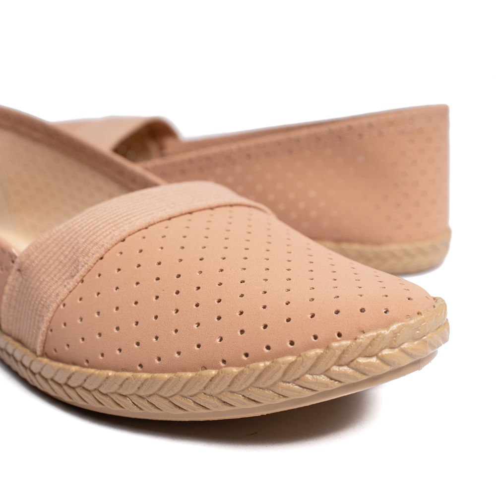 Sapatilha Feminina Moleca Nobuck Perfuros Nude Bege 6