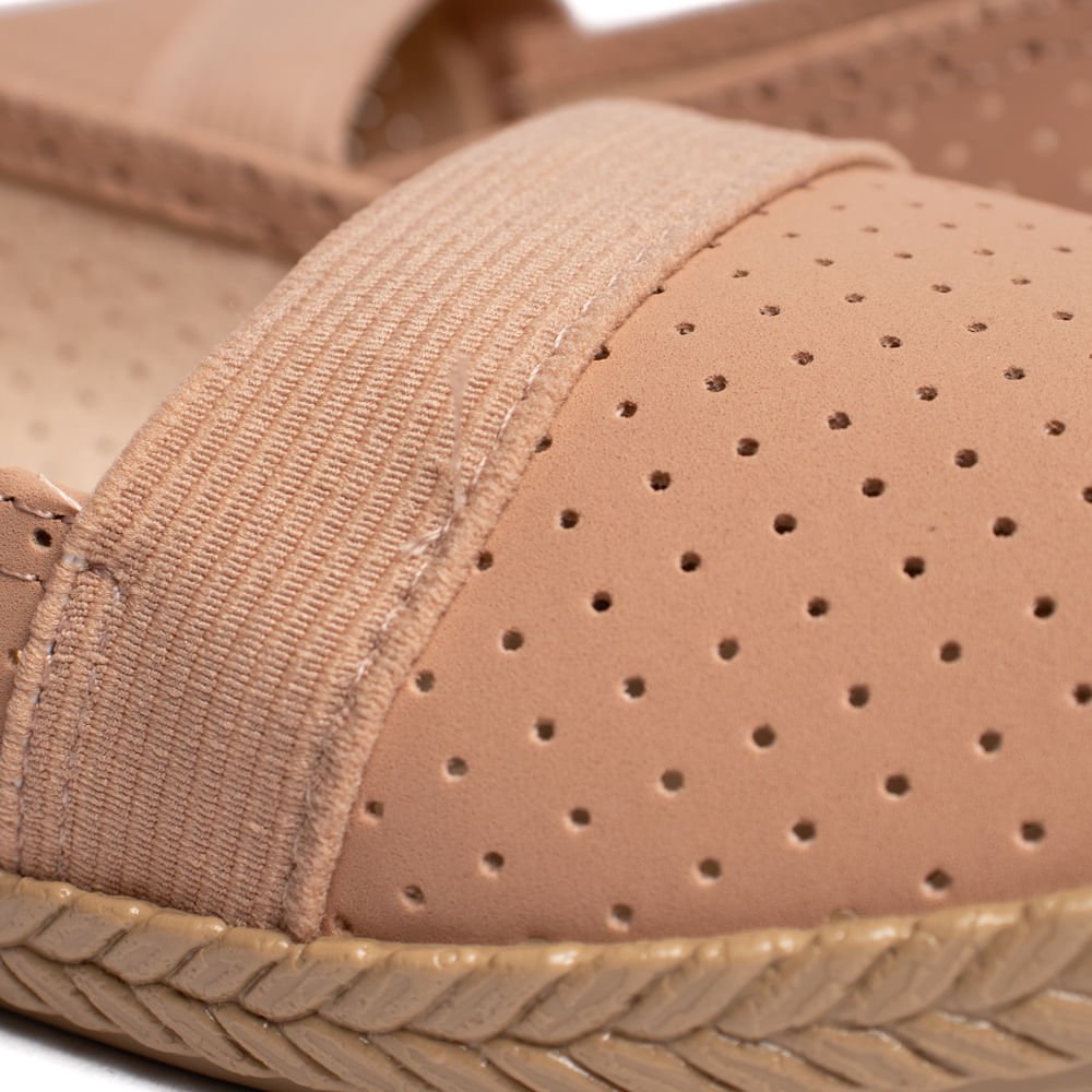 Sapatilha Feminina Moleca Nobuck Perfuros Nude Bege 7