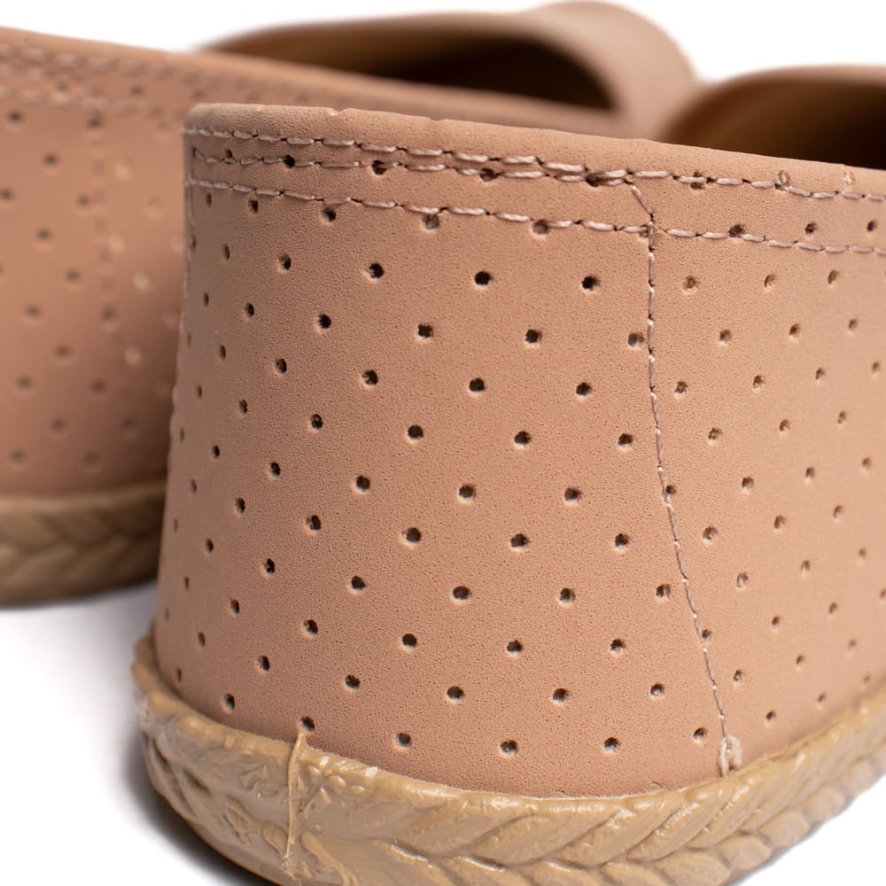 Sapatilha Feminina Moleca Nobuck Perfuros Nude Bege 8