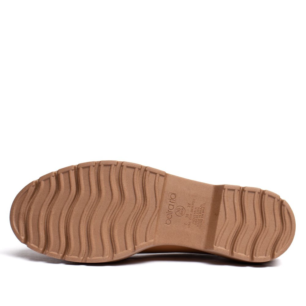 Mocassim Feminino Beira Rio Detalhe Dourado Caramelo Marrom 2