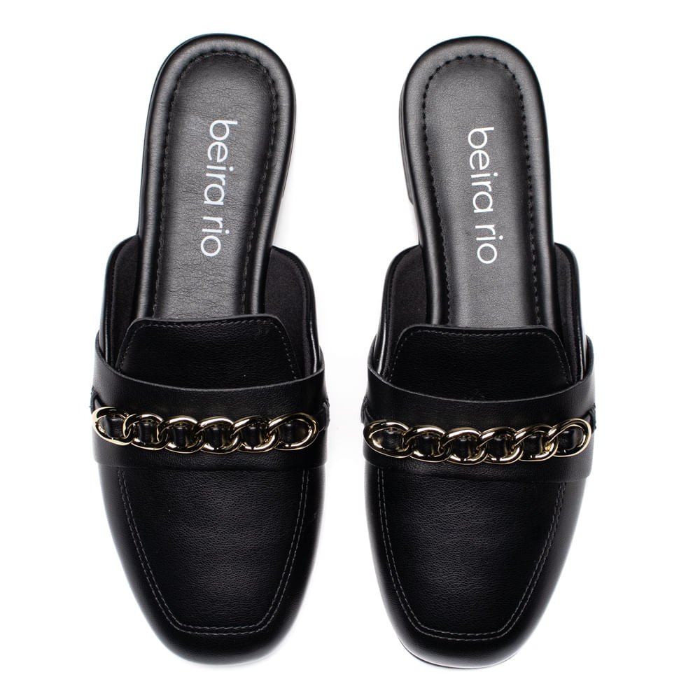 Mule Feminina Beira Rio Napa Turim Preto Preto 4