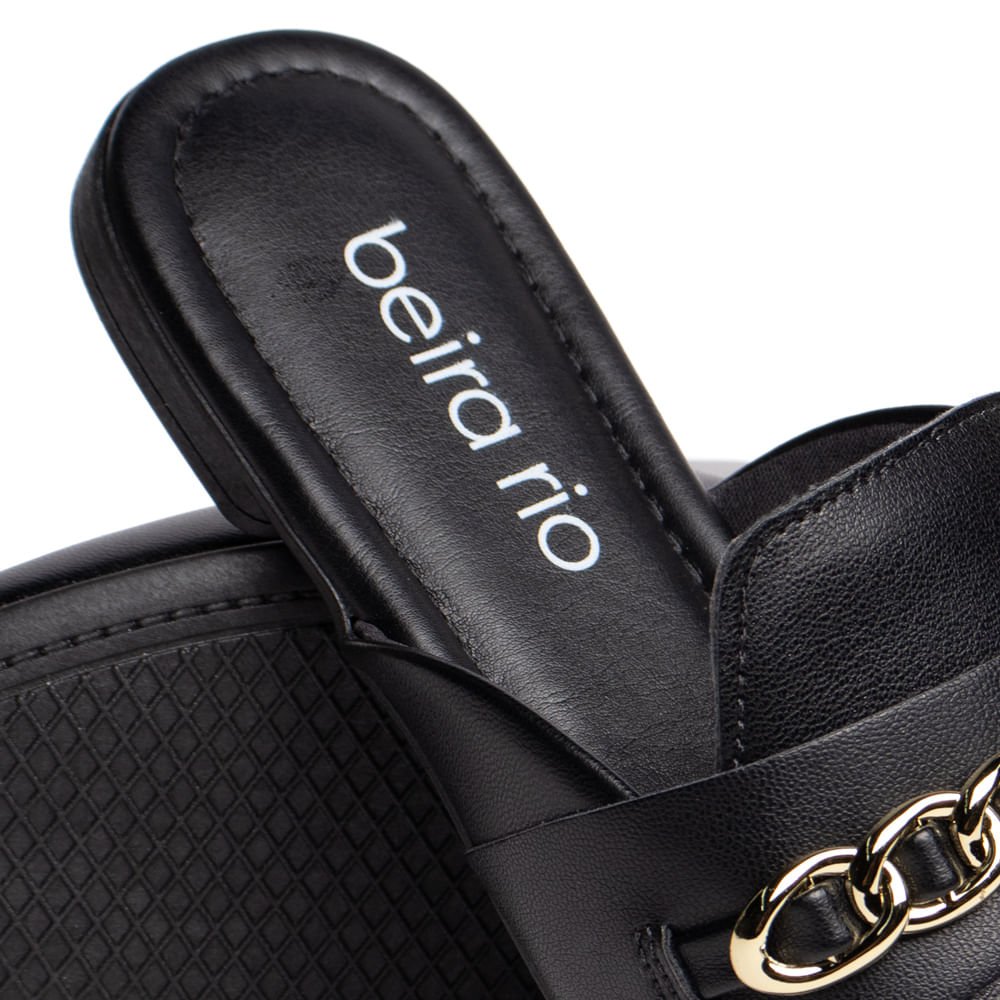 Mule Feminina Beira Rio Napa Turim Preto Preto 6