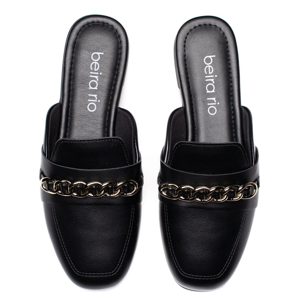 Mule Feminina Beira Rio Napa Turim Preto Preto 4