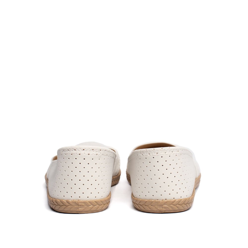 Sapatilha Feminina Moleca Nobuck Perfuros Off White Branco 3