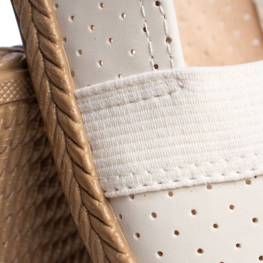 Sapatilha Feminina Moleca Nobuck Perfuros Off White Branco 6