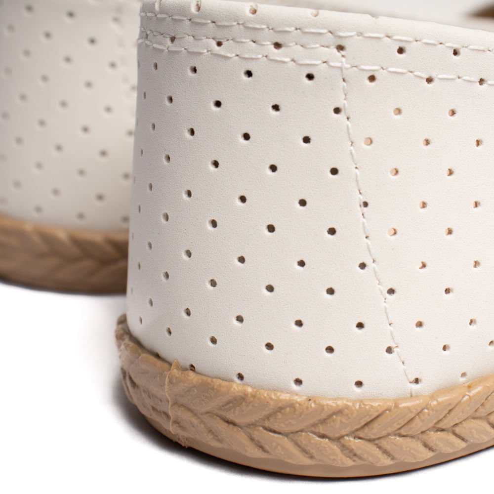 Sapatilha Feminina Moleca Nobuck Perfuros Off White Branco 7