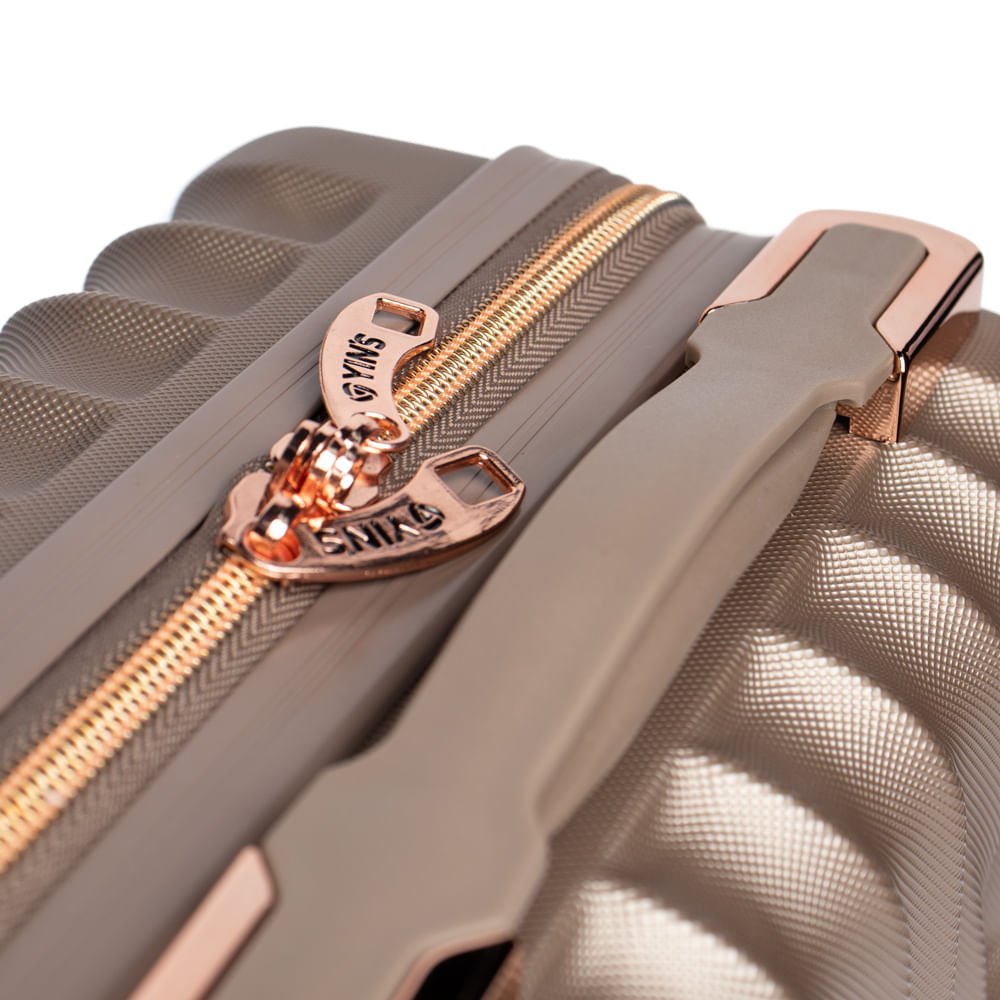 Frasqueira Viagem Yins Rígida ABS Pequena Dourado Dourado 4