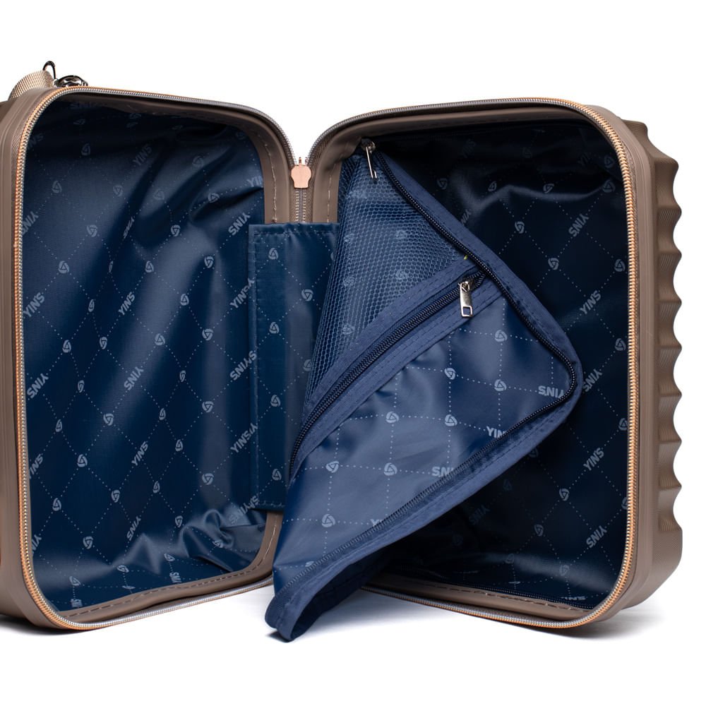 Frasqueira Viagem Yins Rígida ABS Pequena Dourado Dourado 5