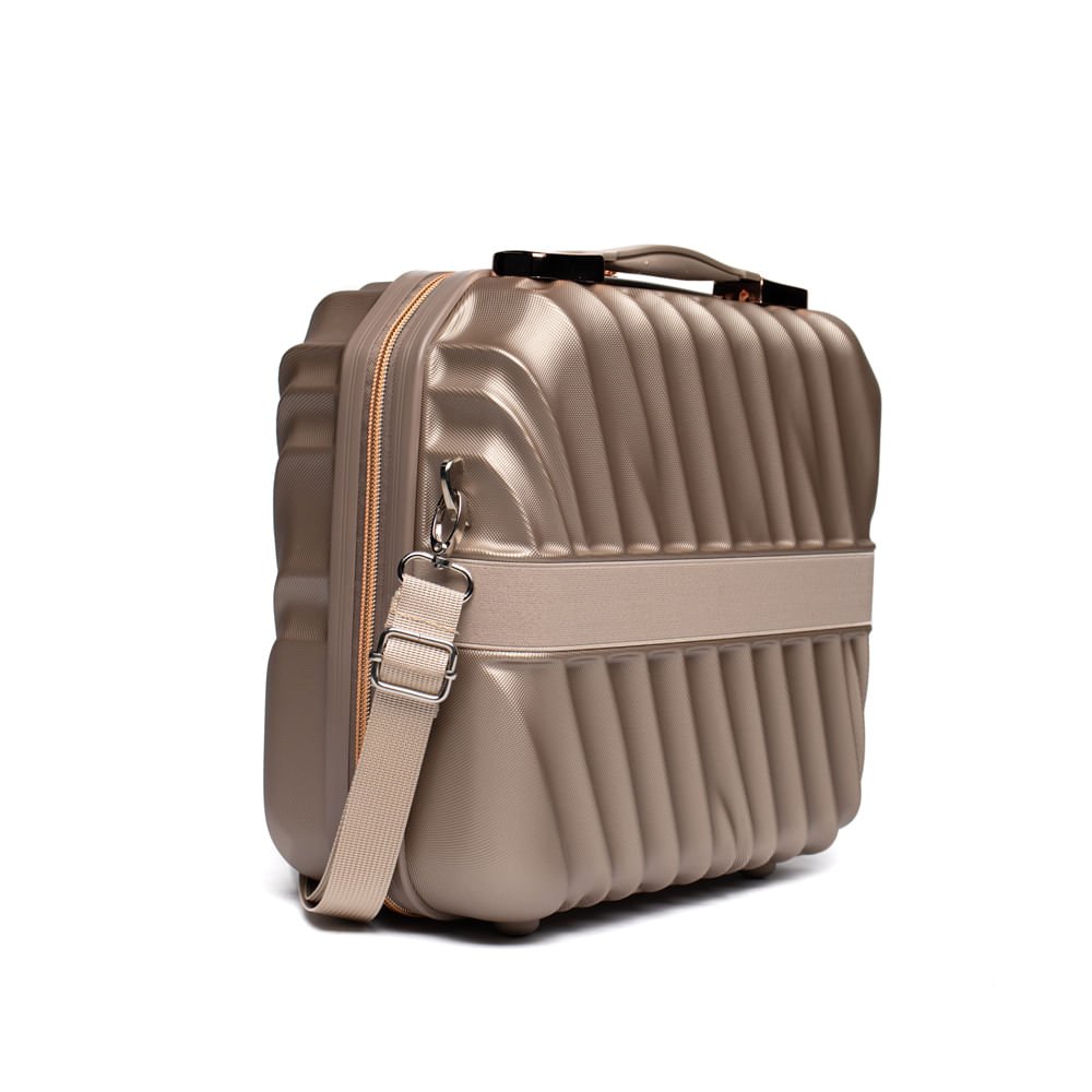 Frasqueira Viagem Yins Rígida ABS Média Dourado Dourado 3