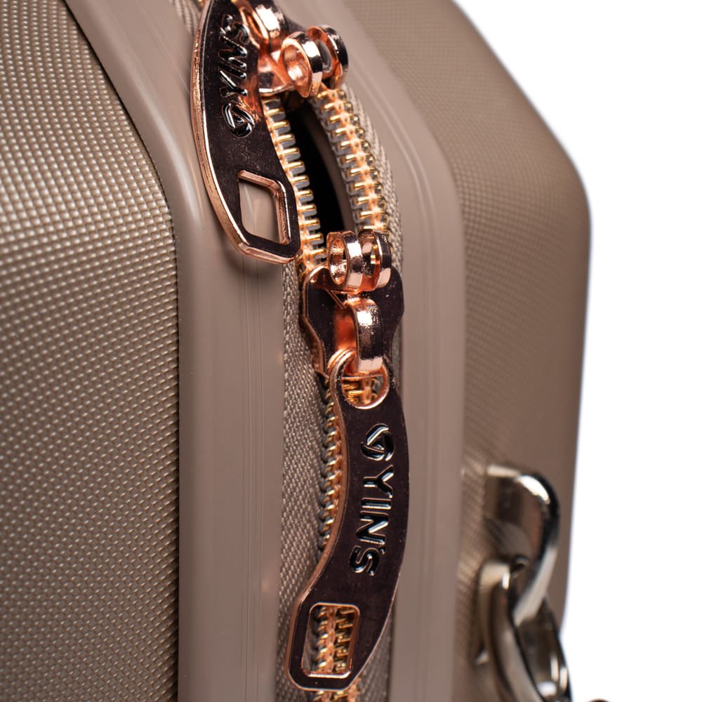 Frasqueira Viagem Yins Rígida ABS Média Dourado Dourado 6