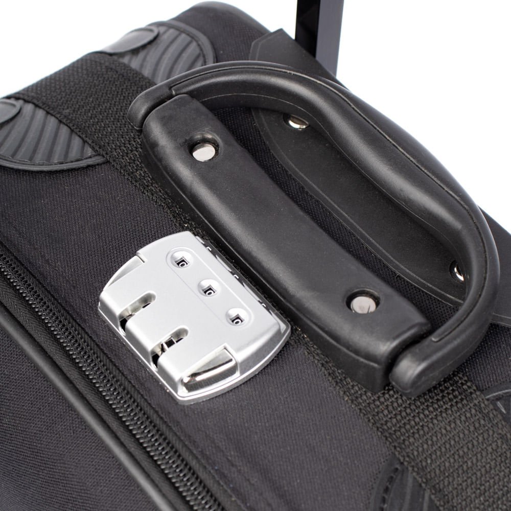 Mala Viagem Yins Pequena Expansível Cadeado Preto Preto 5