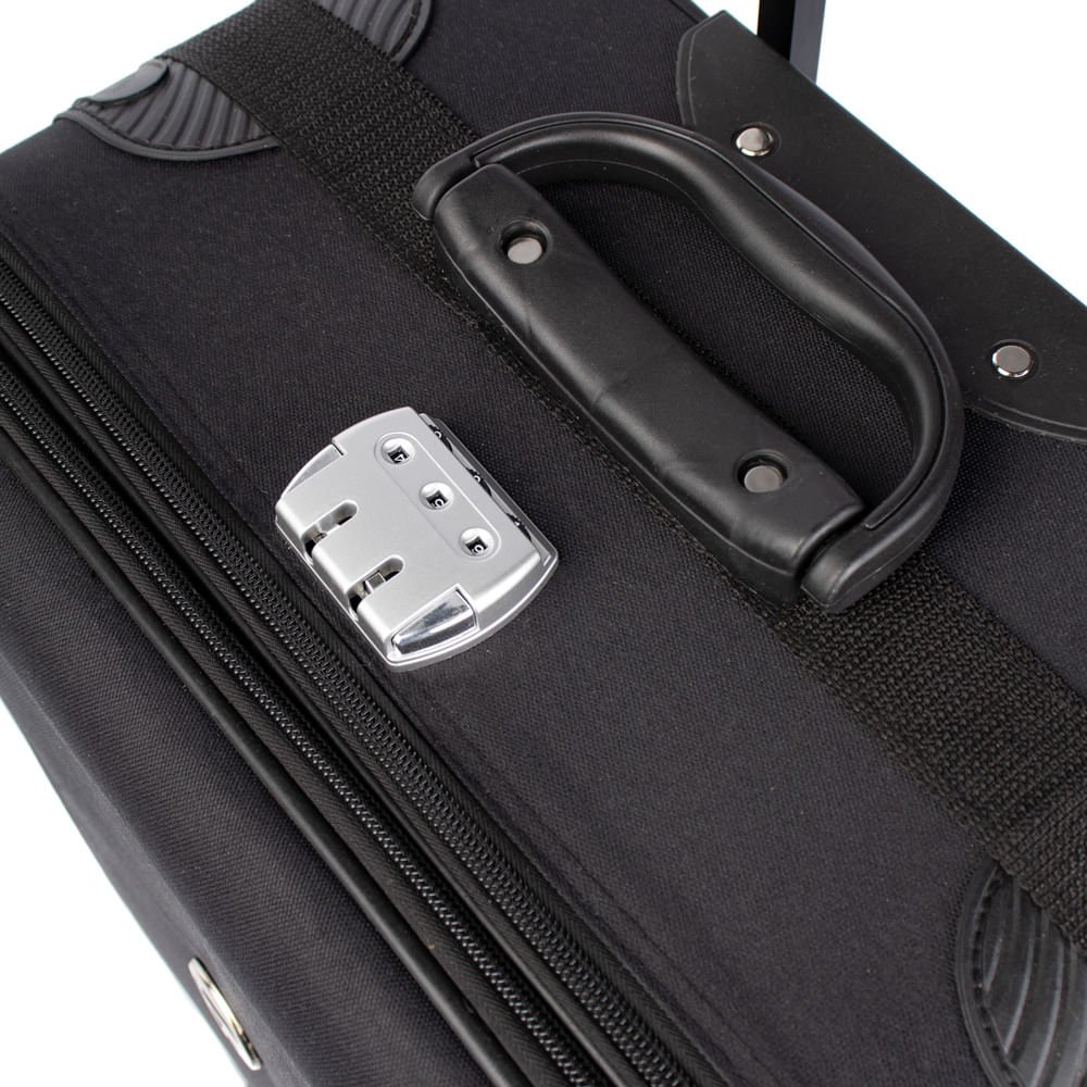 Mala Viagem Yins Grande Expansível Cadeado Preto Preto 5