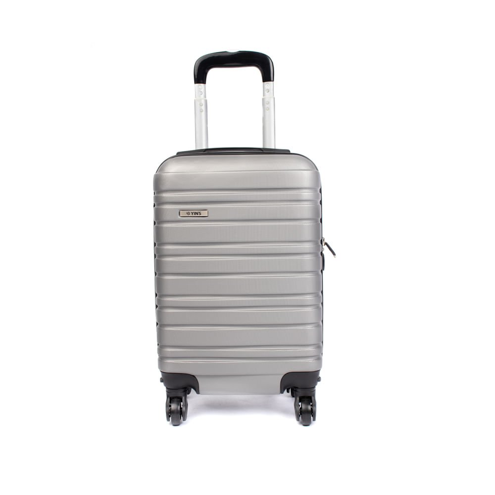 Mala Viagem Yins Pequena ABS 4 Rodas Cadeado Prata