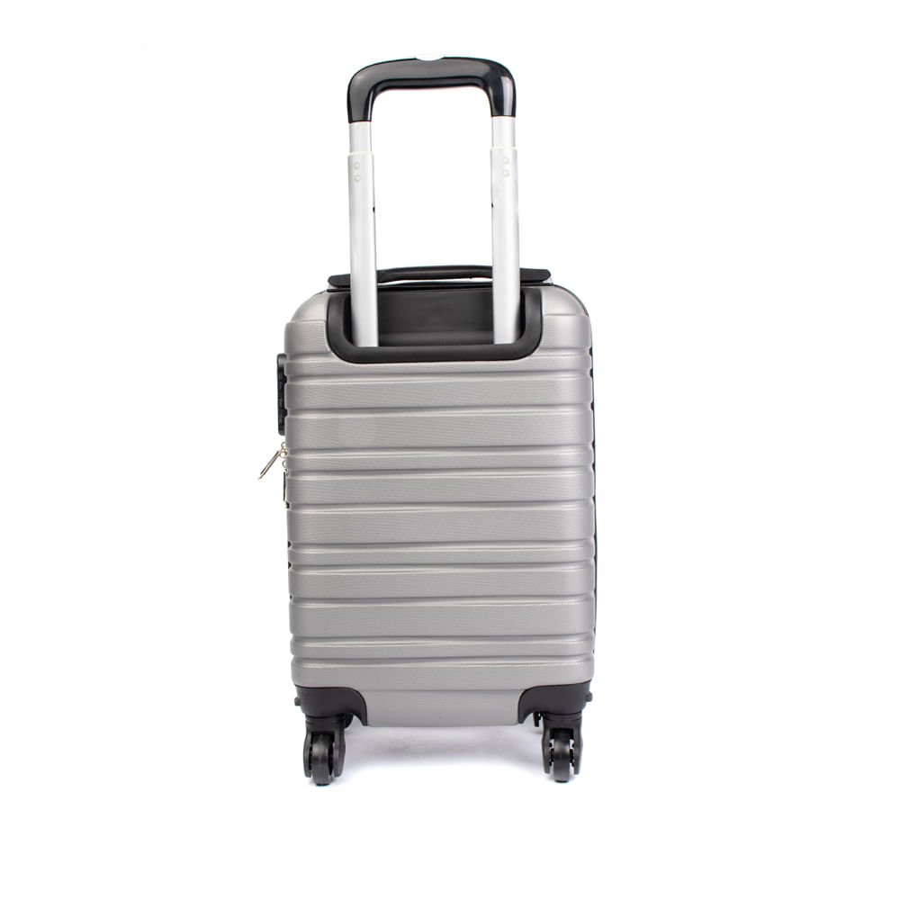 Mala Viagem Yins Pequena ABS 4 Rodas Cadeado Prata Prata 2