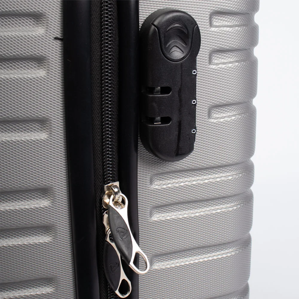 Mala Viagem Yins Pequena ABS 4 Rodas Cadeado Prata Prata 5