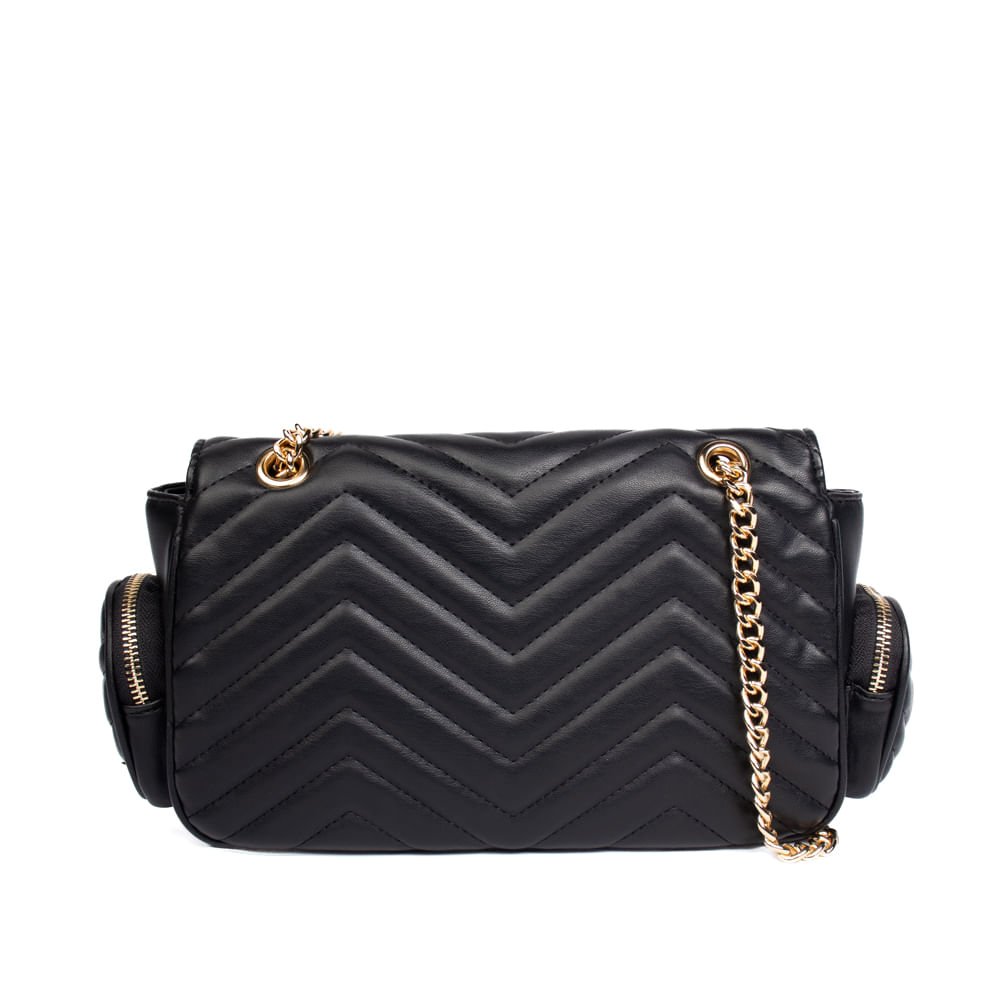 Bolsa Feminina Via Marte Pequena Tiracolo Multipocket Preto Preto 2