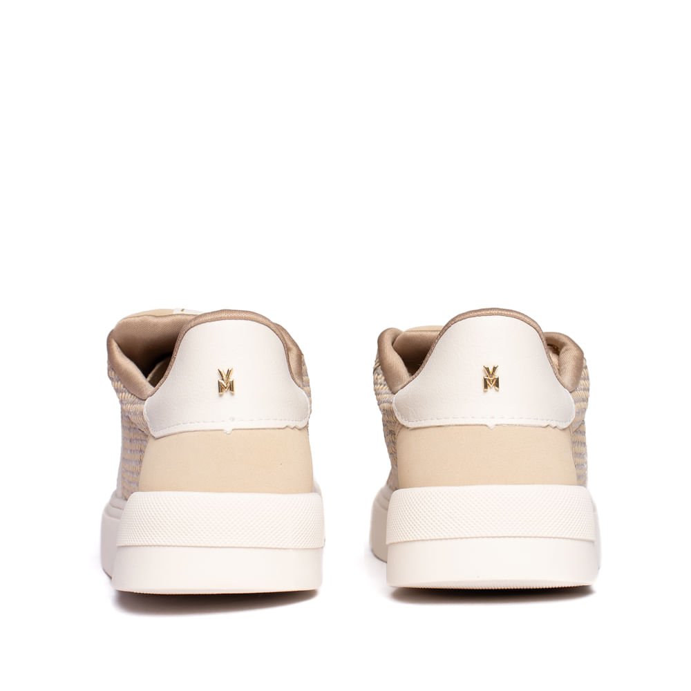 Tênis Feminino Via Marte Flat Bege Off White/Dourado Bege 3