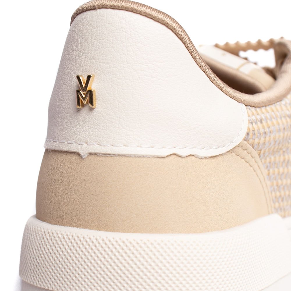 Tênis Feminino Via Marte Flat Bege Off White/Dourado Bege 6