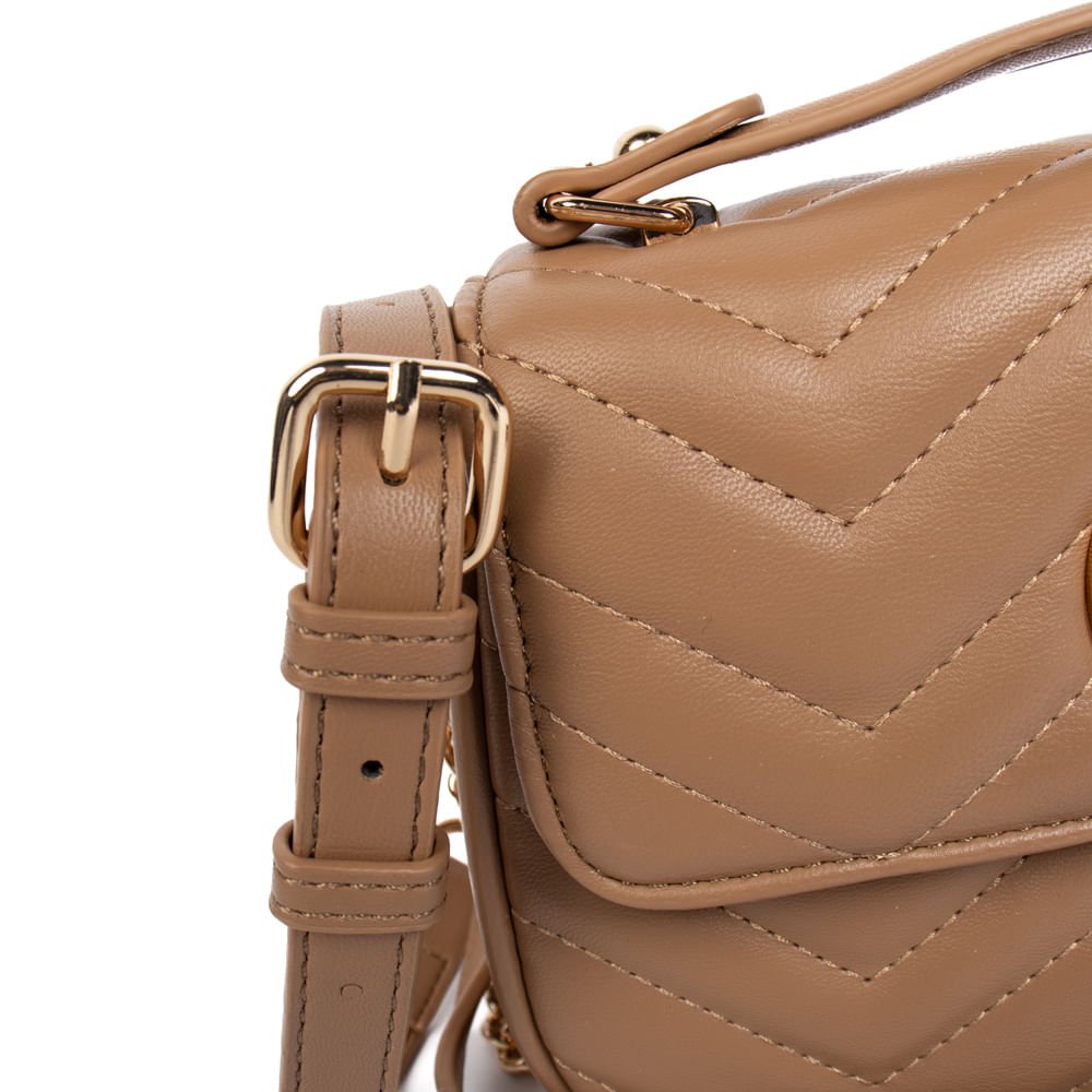 Bolsa Feminina Via Marte Tiracolo Pequena Bege Bege 6