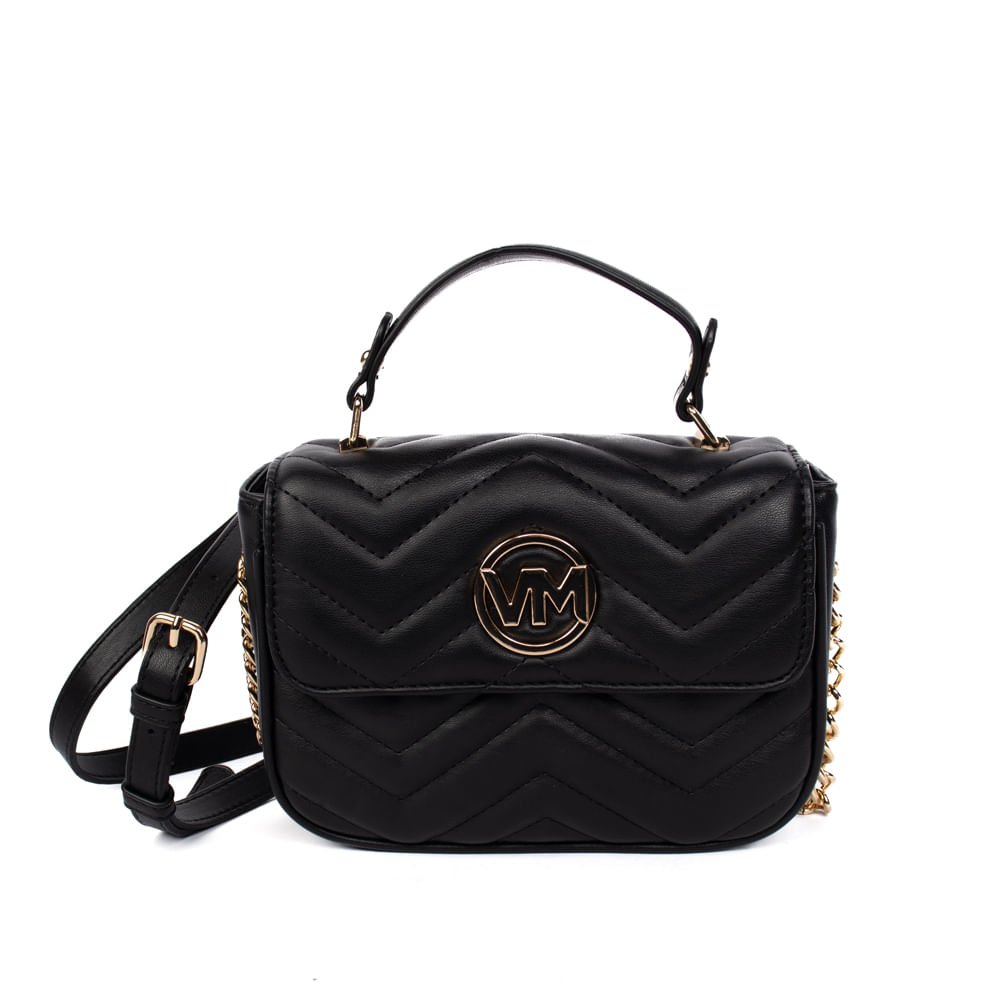 Bolsa Feminina Via Marte Tiracolo Pequena Preto Preto 1