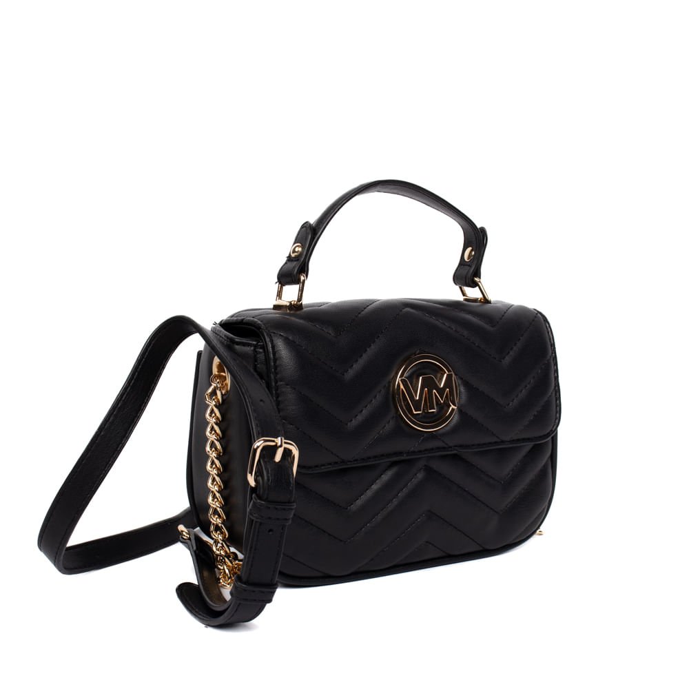 Bolsa Feminina Via Marte Tiracolo Pequena Preto Preto 3