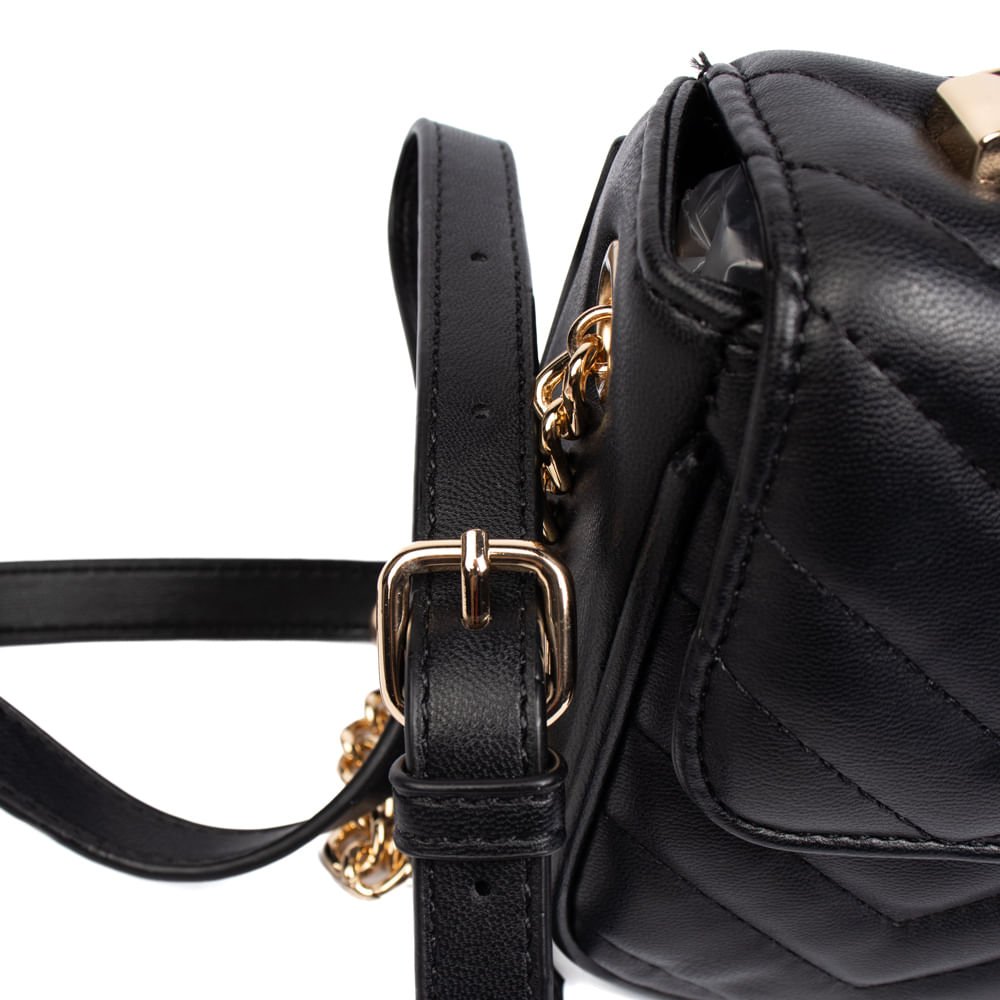 Bolsa Feminina Via Marte Tiracolo Pequena Preto Preto 4
