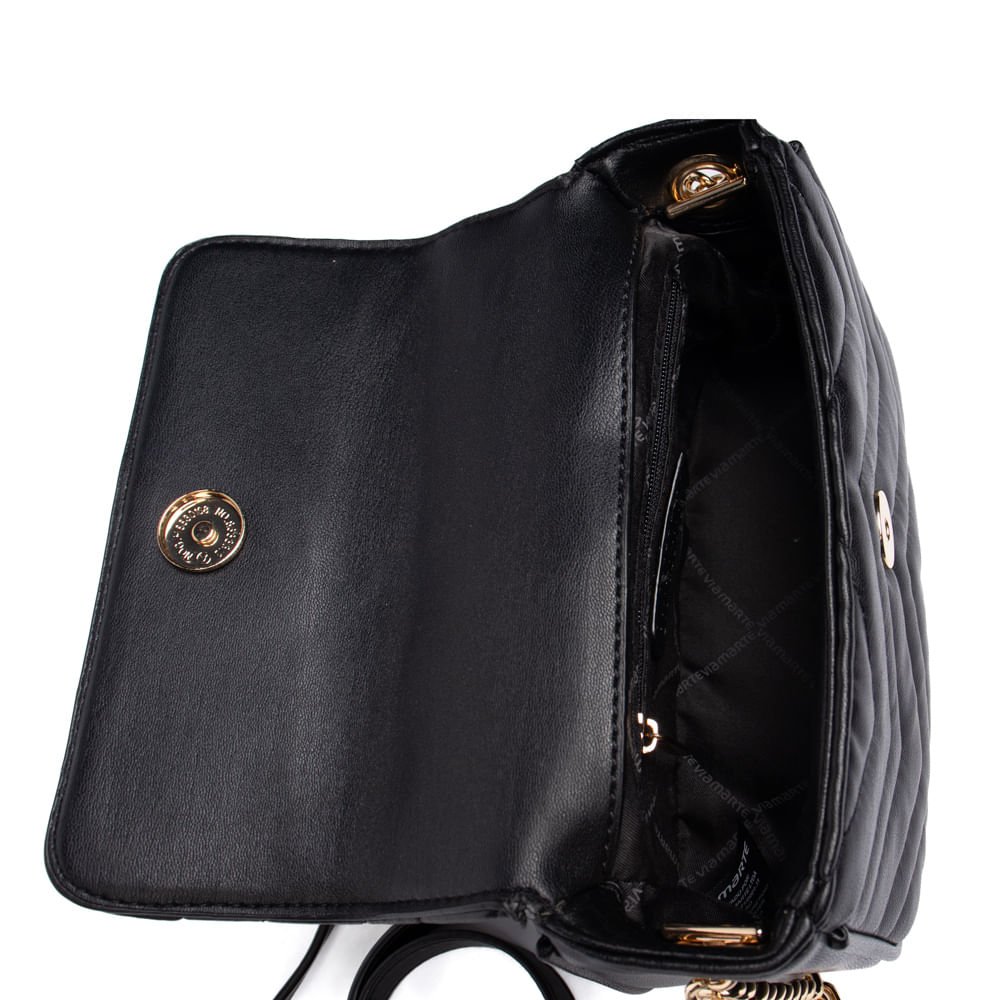 Bolsa Feminina Via Marte Tiracolo Pequena Preto Preto 5