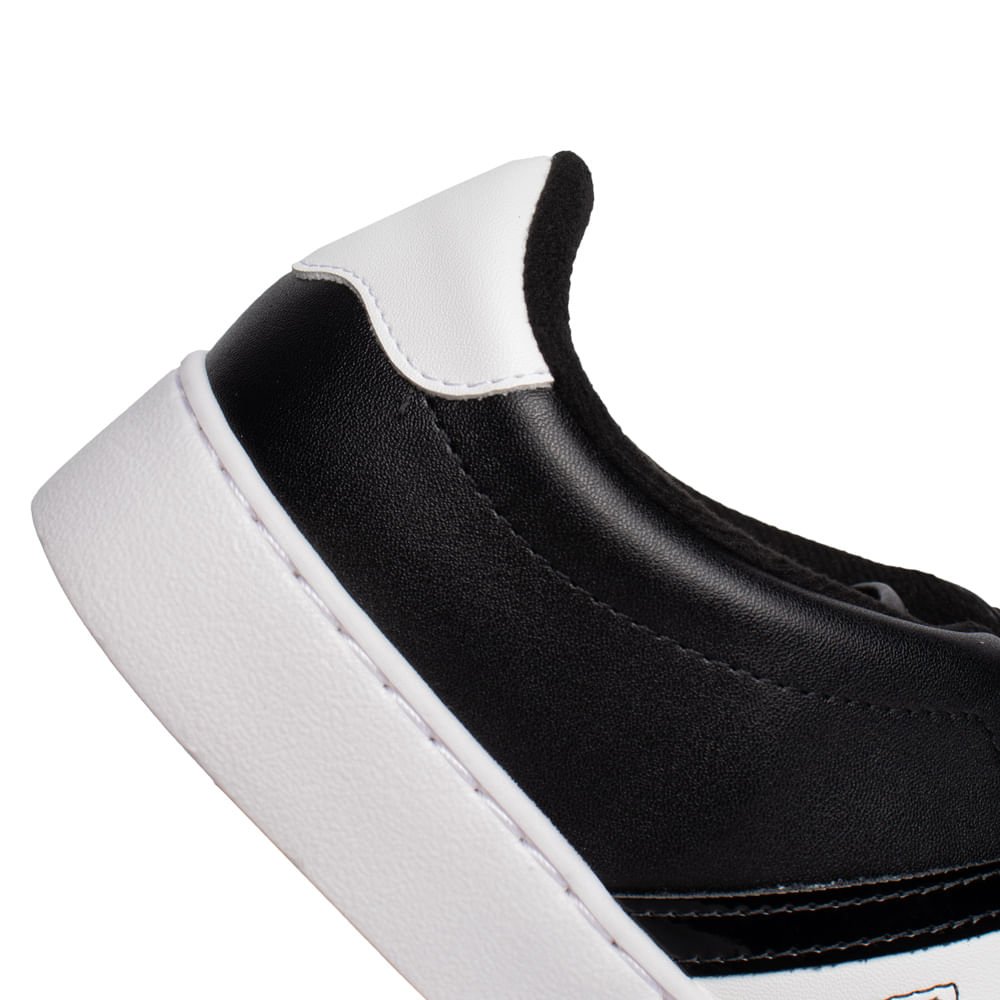 Tênis Feminino Vizzano Recortes Laterais Preto/Branco Preto 6