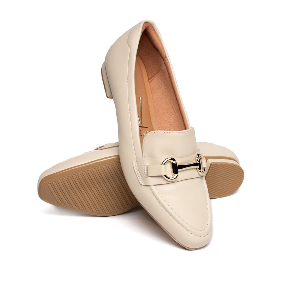 Sapato Feminino Vizzano Pelica Fivela Creme Bege 5