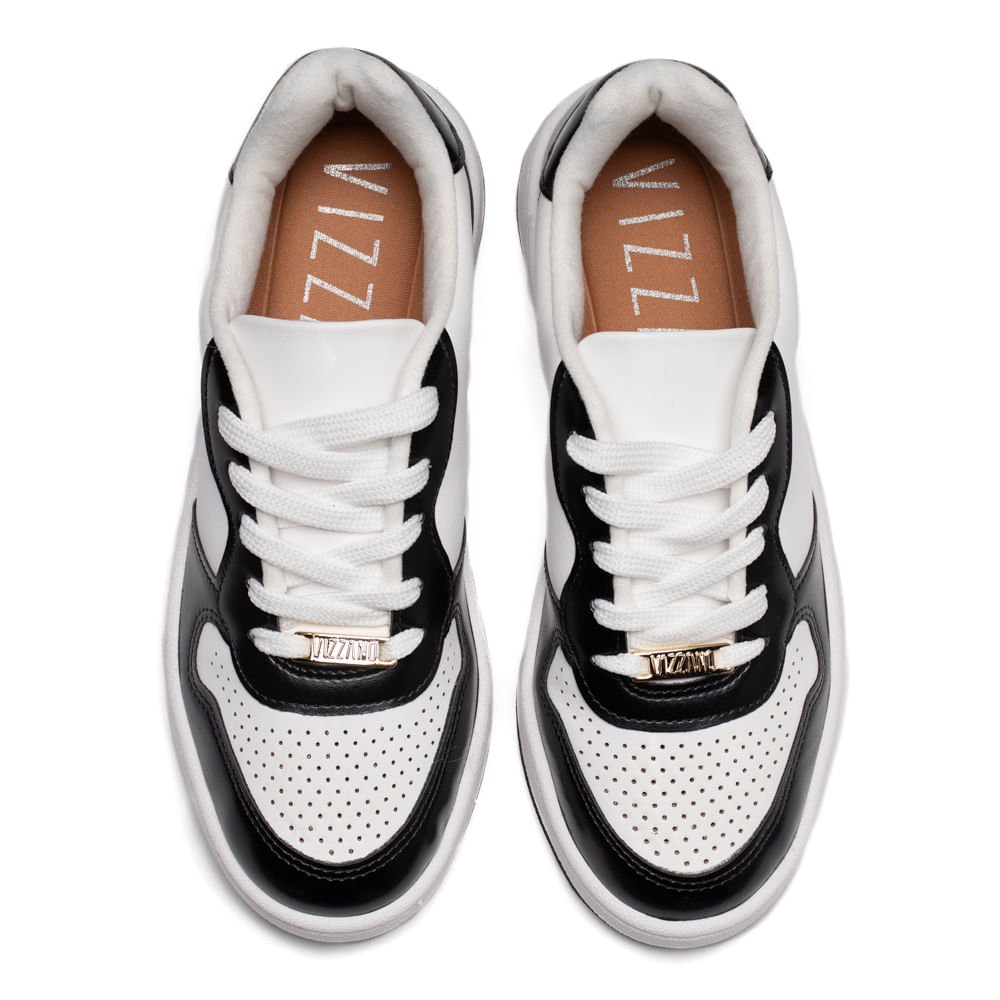 Tênis Feminino Vizzano Pelica Recortes Branco/Preto Branco 4