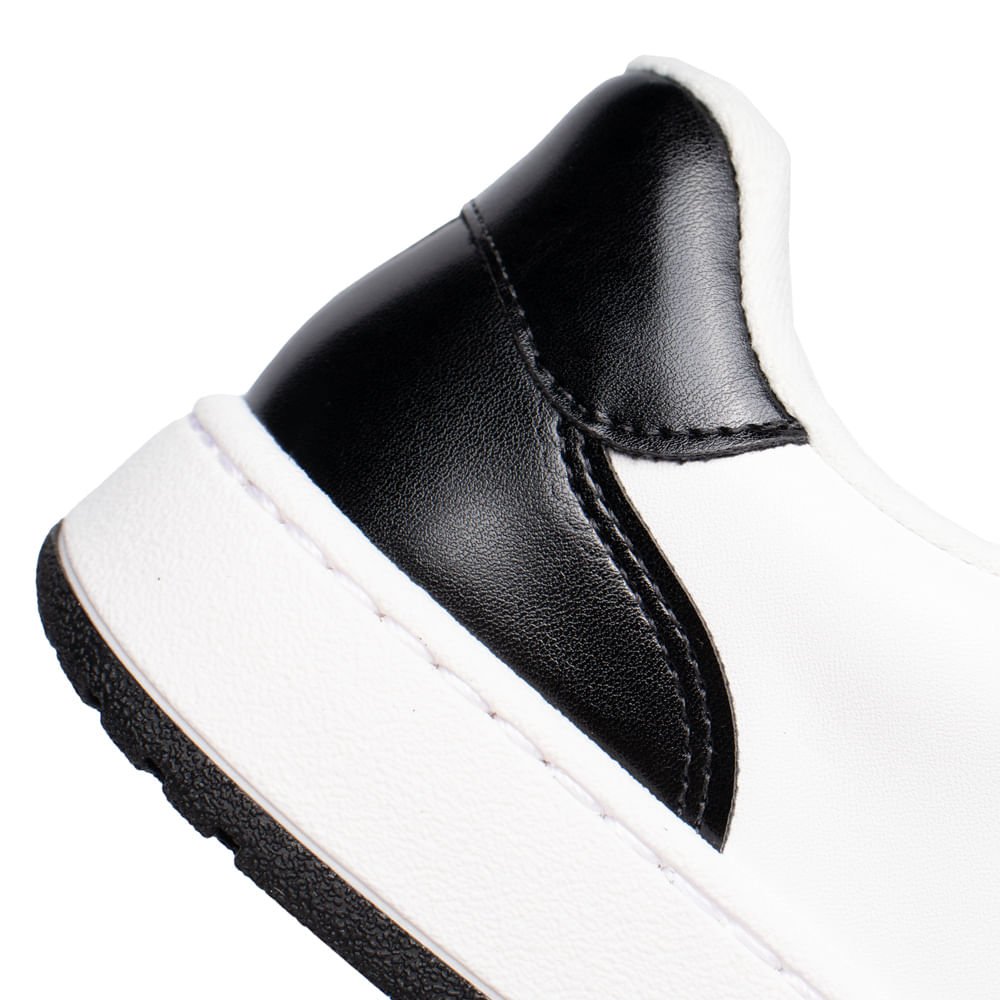 Tênis Feminino Vizzano Pelica Recortes Branco/Preto Branco 6