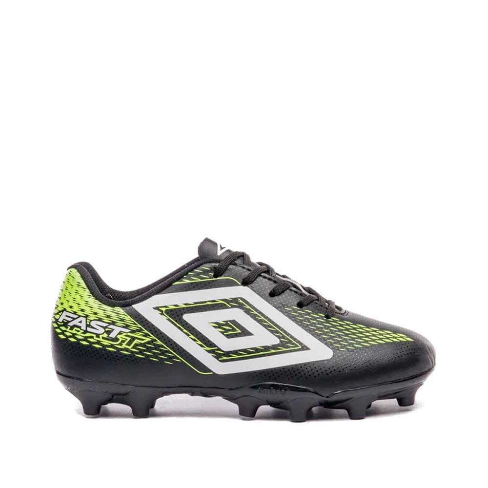 Chuteira Campo Infantil Umbro Fast II Preto/Verde