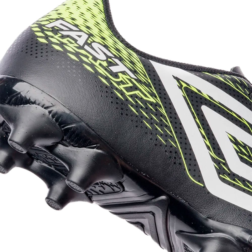 Chuteira Campo Infantil Umbro Fast II Preto/Verde Preto 5