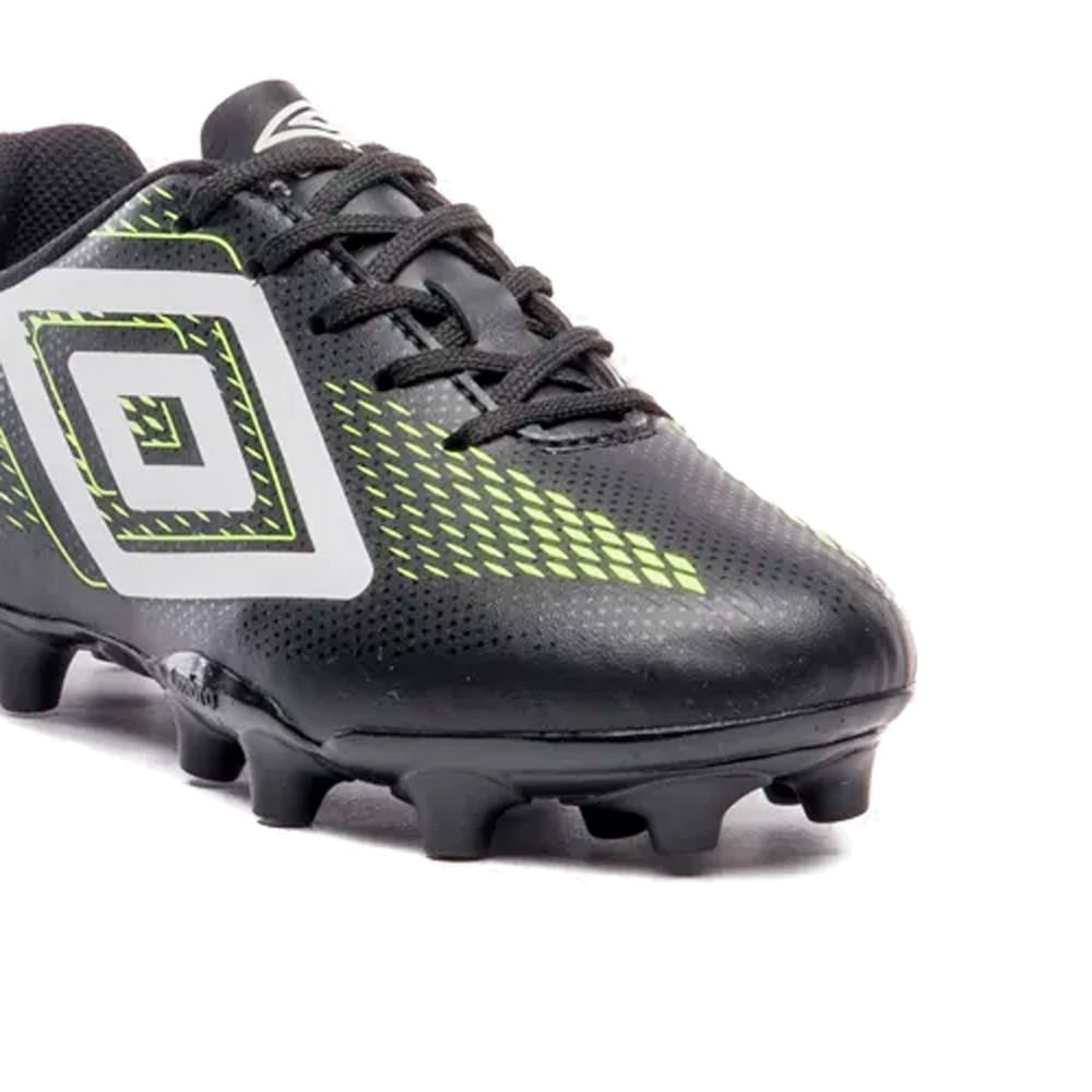 Chuteira Campo Infantil Umbro Fast II Preto/Verde Preto 6