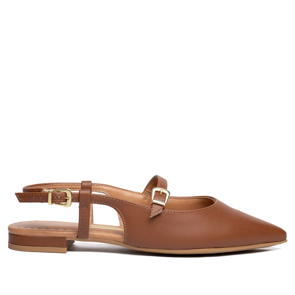 Sapatilha Feminina Vizzano Slingback Pelica Marrom