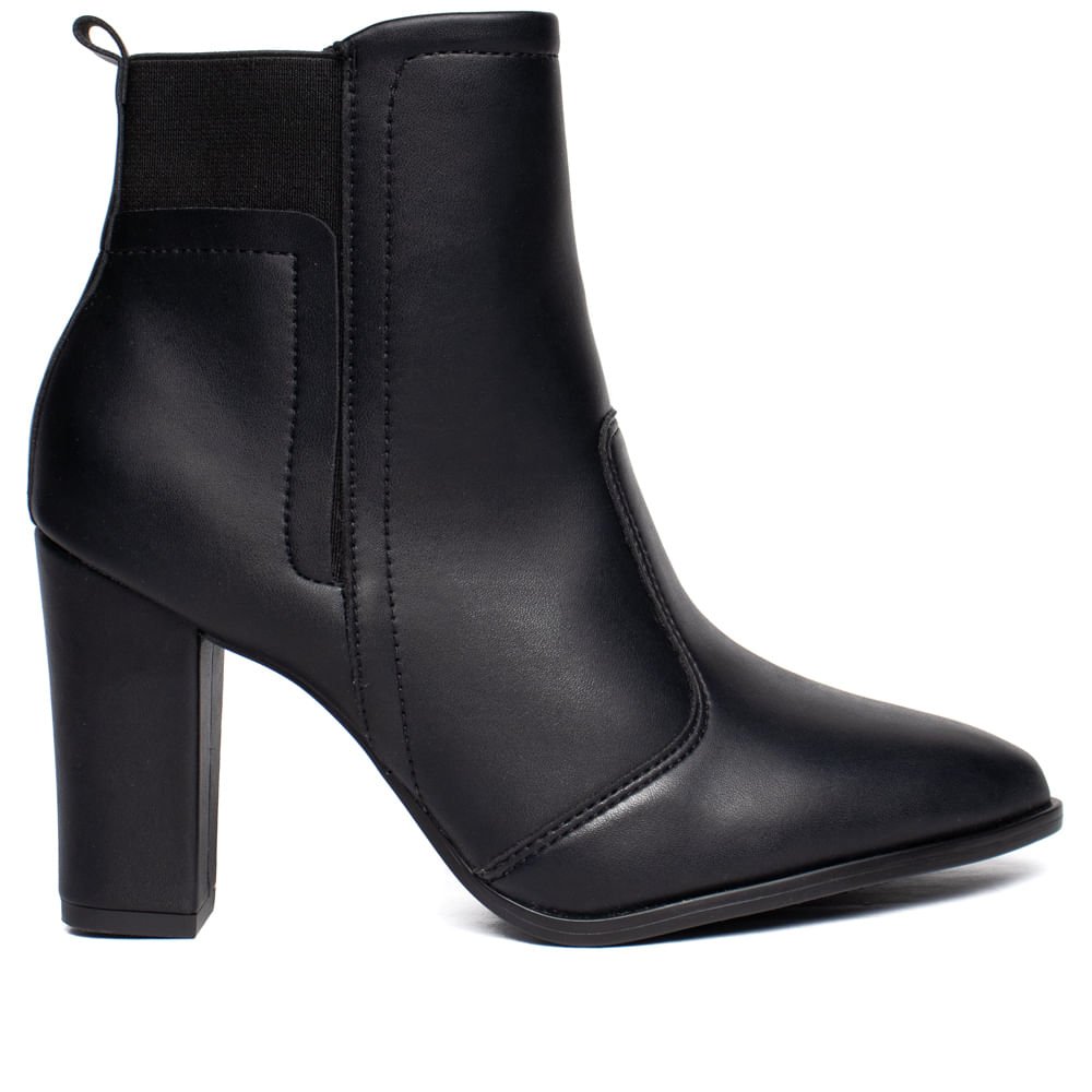 Bota Feminina Beira Rio Cano Curto Salto Alto Preto