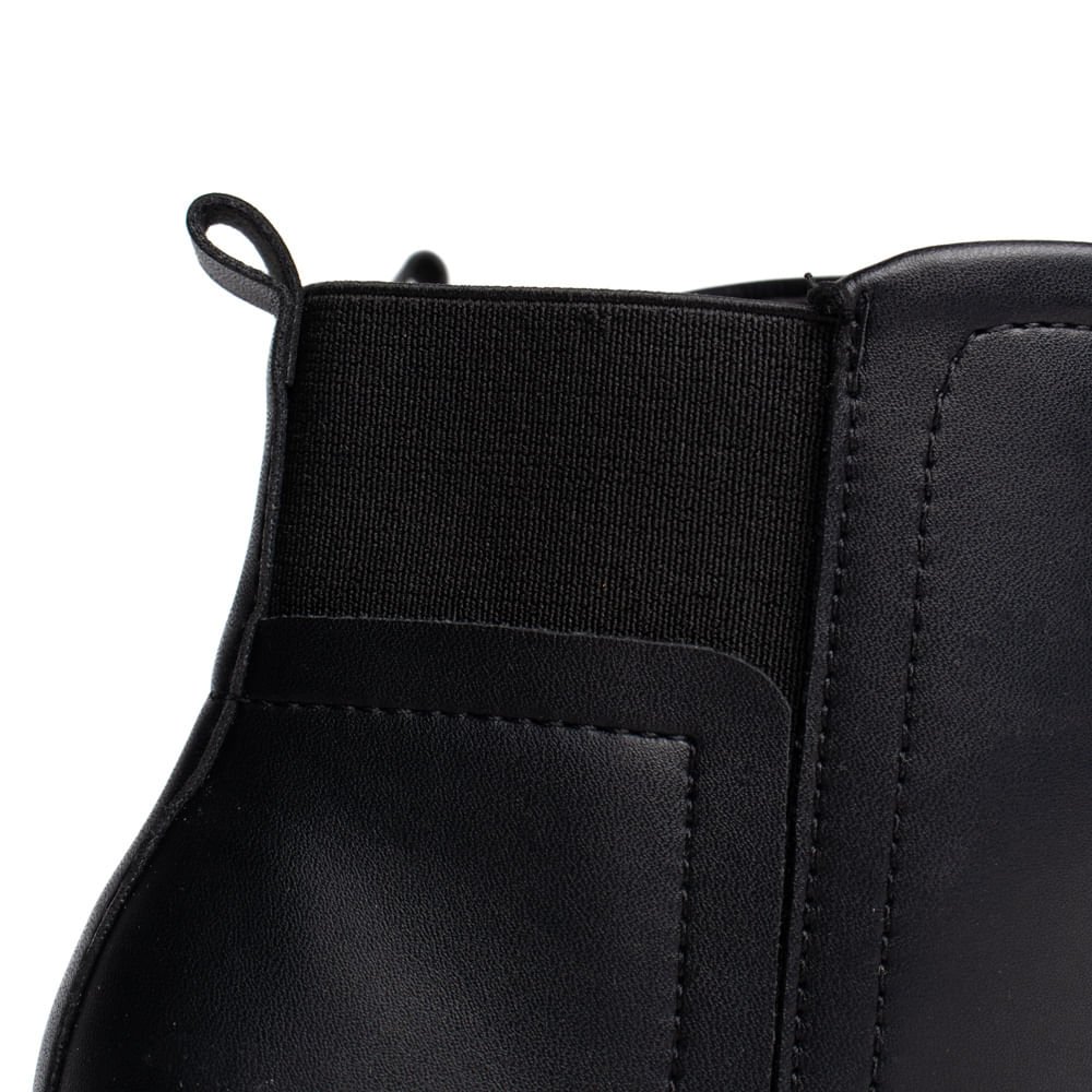 Bota Feminina Beira Rio Cano Curto Salto Alto Preto Preto 6