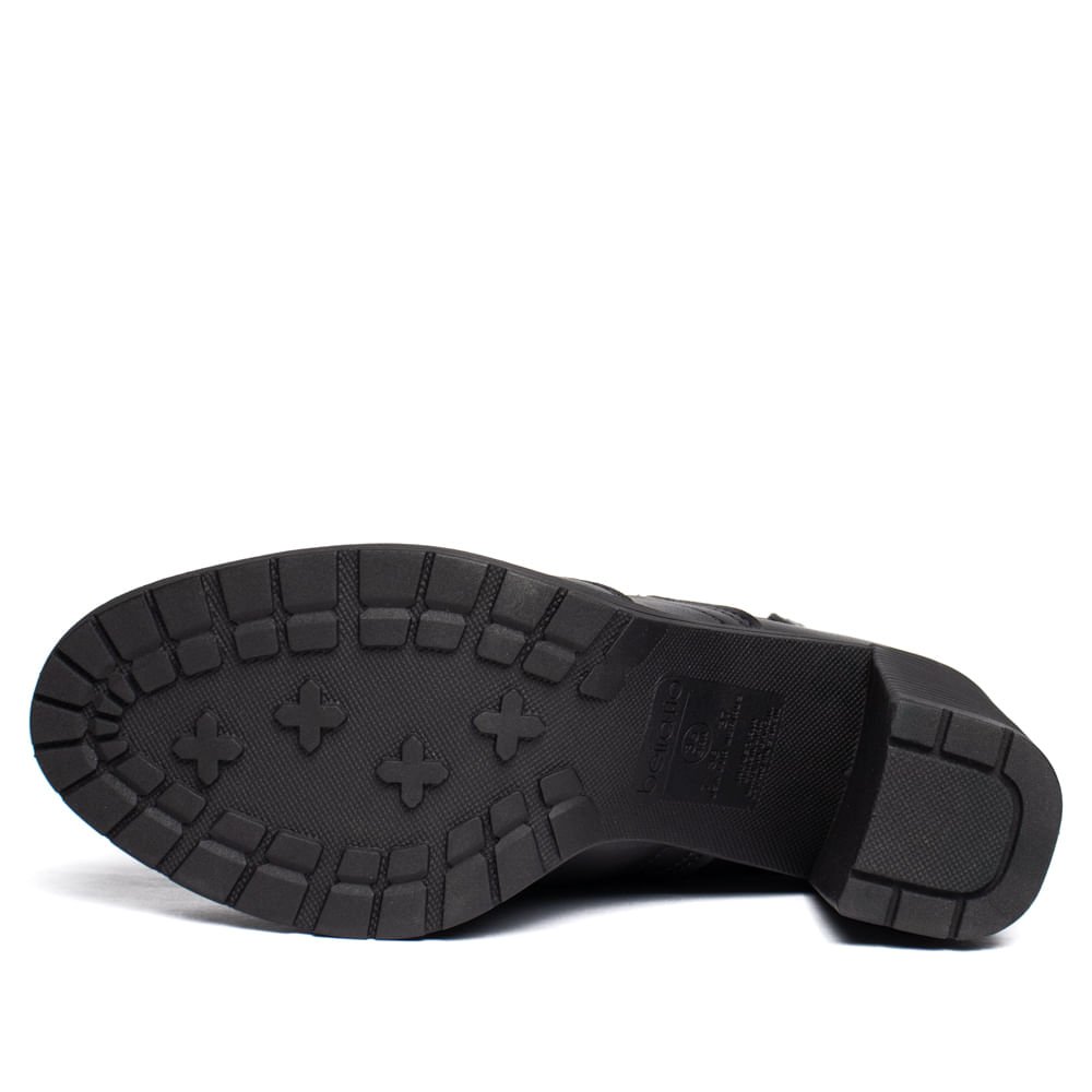 Bota Feminina Beira Rio Cano Médio Salto Bloco Preto Preto 2