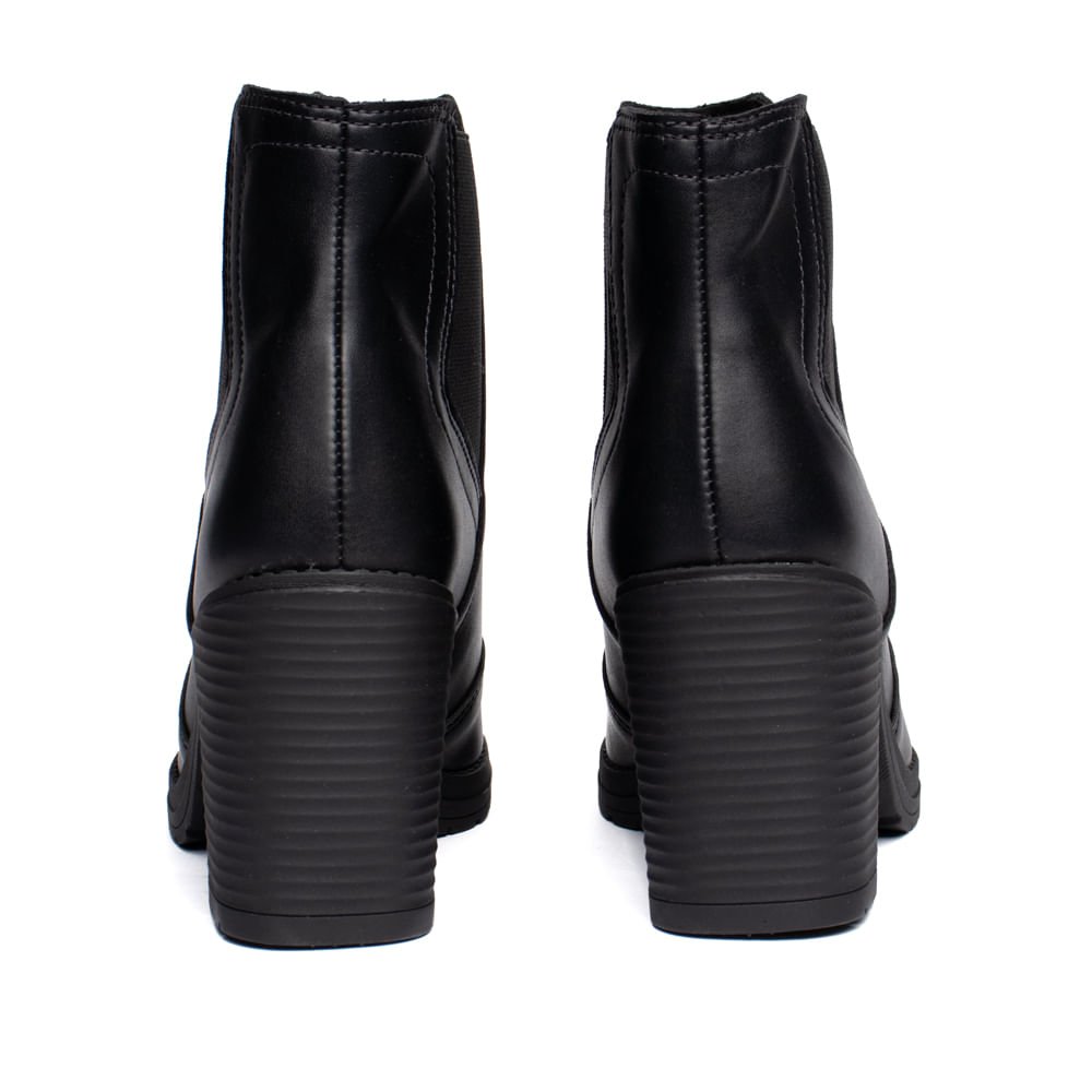 Bota Feminina Beira Rio Cano Médio Salto Bloco Preto Preto 3