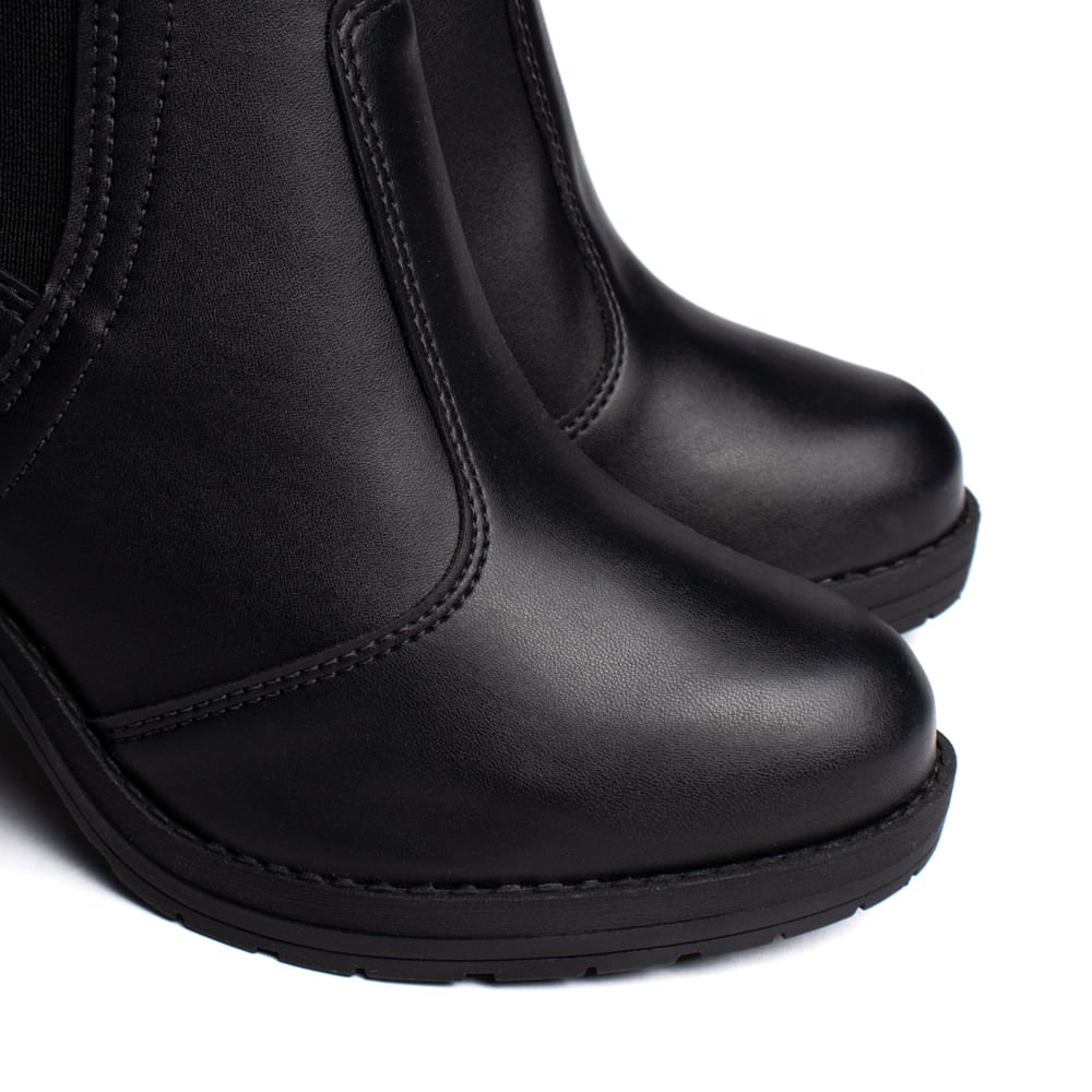 Bota Feminina Beira Rio Cano Médio Salto Bloco Preto Preto 5