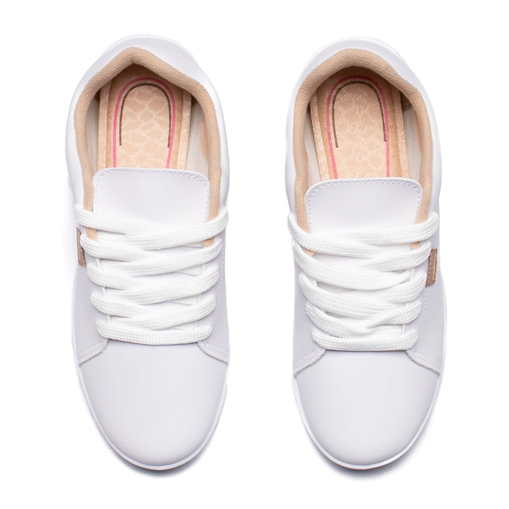 Tênis Feminino Moleca Napa Sardenha Casual Branco Branco 4