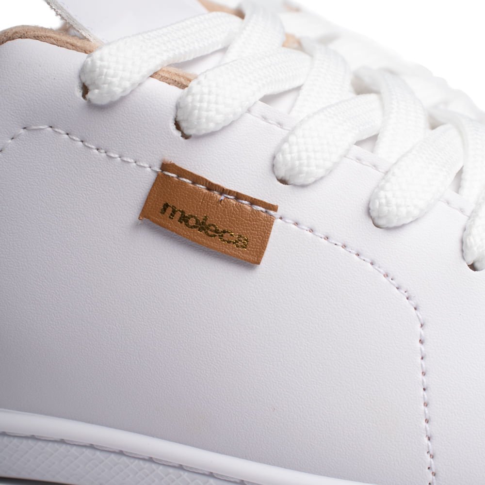 Tênis Feminino Moleca Napa Sardenha Casual Branco Branco 5