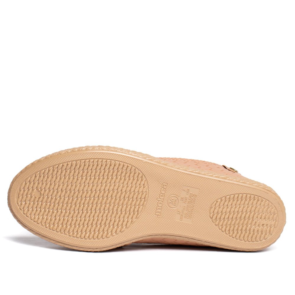 Sapatilha Feminina Moleca Napa Tresse Capri Nude Bege 2