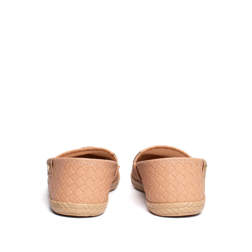 Sapatilha Feminina Moleca Napa Tresse Capri Nude Bege 3