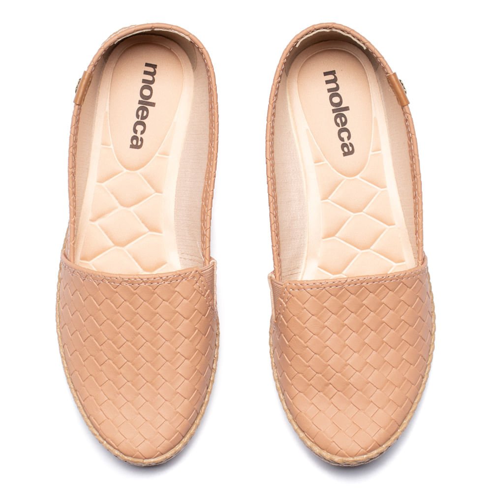 Sapatilha Feminina Moleca Napa Tresse Capri Nude Bege 4
