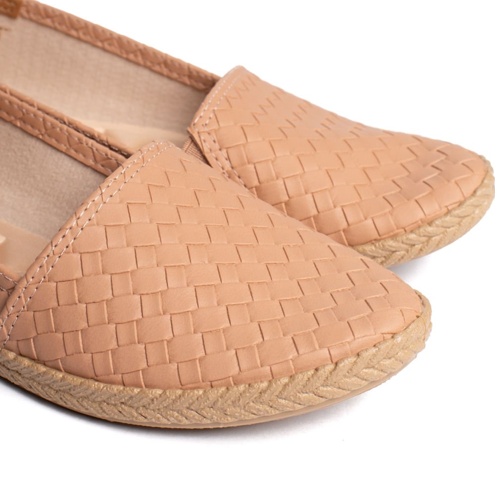 Sapatilha Feminina Moleca Napa Tresse Capri Nude Bege 5
