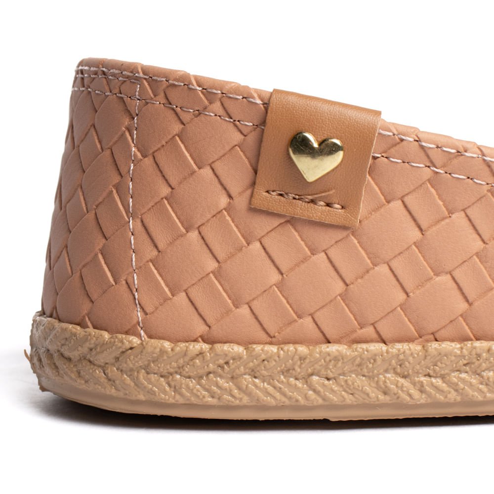 Sapatilha Feminina Moleca Napa Tresse Capri Nude Bege 6