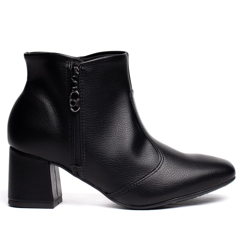 Bota Feminina Beira Rio Cano Médio Salto Bloco Preto