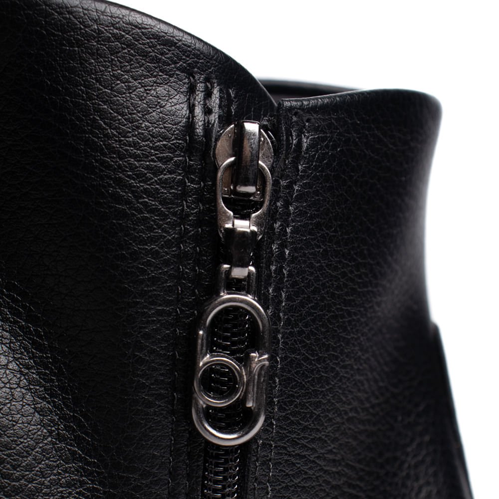 Bota Feminina Beira Rio Cano Médio Salto Bloco Preto Preto 5